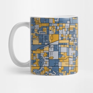 Arlington Map Pattern in Blue & Gold Mug